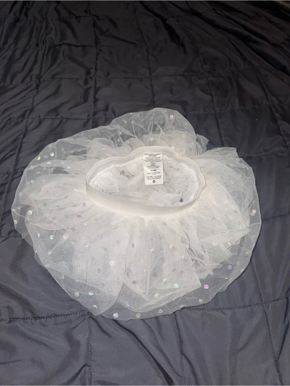 Carter's White Sequin Tulle Skirt